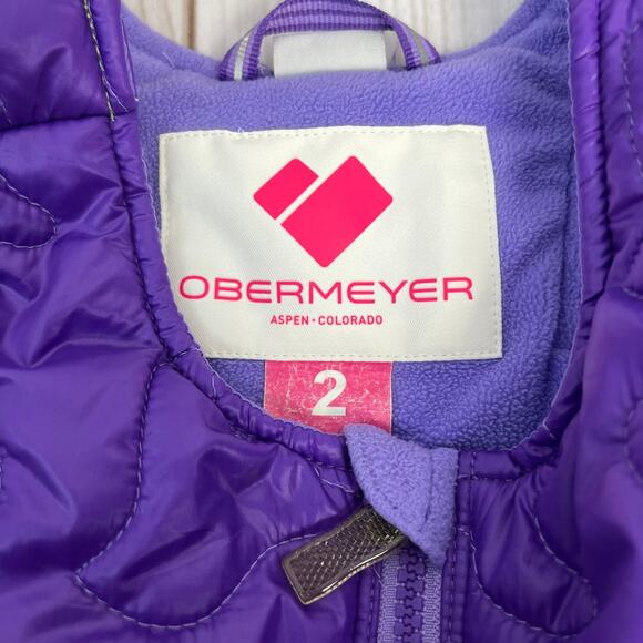 Obermeyer Chacha‎ Purple Quilted Snow Bib Overalls Ski Pants Toddler Size 2 - Picture 3 of 3